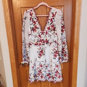 Floral Embroidered White Dress